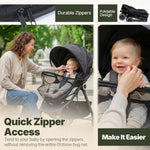 Orzbow Baby Mosquito Net for Stroller, Universal Fit, Breathable, Black | Tear-Resistant Mesh, Insect Barrier w/Travel Bag for Stroller, Car Seat, Bassinet, Cradle, Mini Cribs, Baby Summer Essential