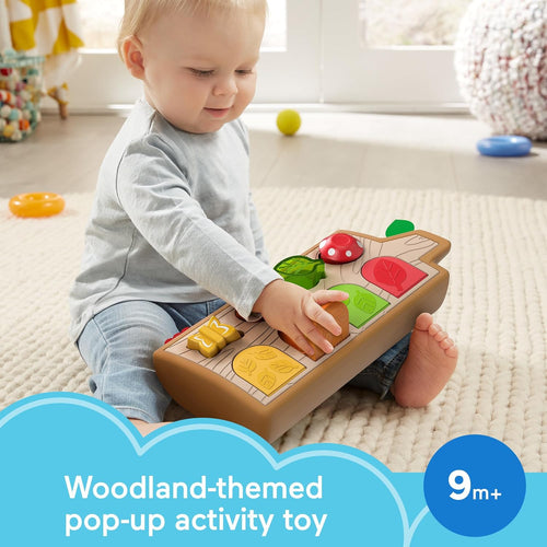 Fisher-Price Infant Activity Toy with 4 wood-accented activities for fine motor skill development