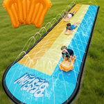 Slip and Water Slip,Water Slide for Kids Backyard 22ft*3 Lane Color-Block,Surrounding Sprinkler Summer Toys for Kids Outdoor with 3 Bodyboards