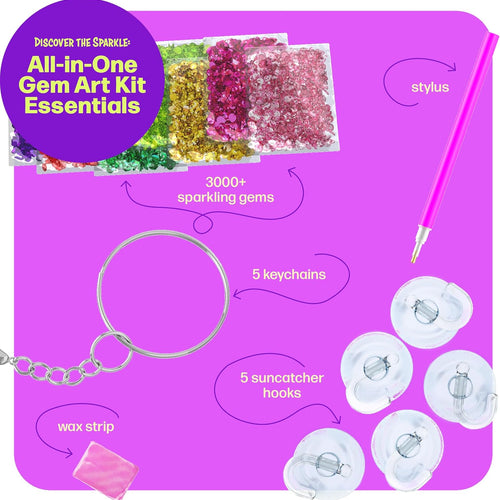 Dan&Darci diamond art kit for kids - gem painting - arts & crafts for ages 6-12 - creative gift ideas