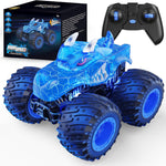 AUUGUU Remote Control Monster Truck with 2.4GHz and Light Spray for Kids 3+ Years Old, All-Terrain RC Car