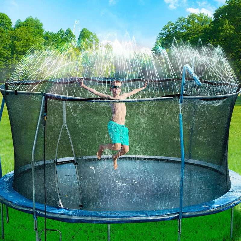 Bobor Trampoline Sprinkler for Kids, Outdoor Trampoline Water Sprinklers, Backyard Summer Water Toys, Outside Trampoline Accessories for Yard Backyard Water Fun (39ft)