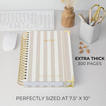 Aesthetic Thick Spiral Notebook With Tabs - Premium Journal For Women Size B5 - College Ruled Note Book With 300 Lined Pages and Dividers - Perfect For Writing And Staying Organized at Work or School