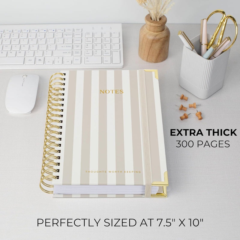 Aesthetic Thick Spiral Notebook With Tabs - Premium Journal For Women Size B5 - College Ruled Note Book With 300 Lined Pages and Dividers - Perfect For Writing And Staying Organized at Work or School