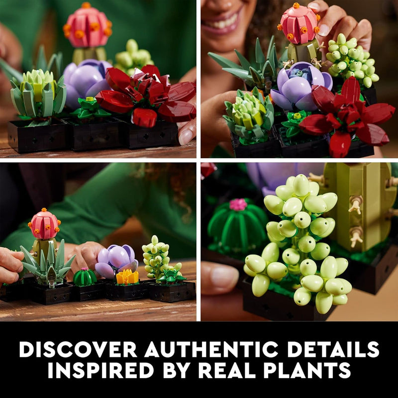 LEGO Botanicals Succulents Artificial Plant Building Set for Home Decor Adults Ages 18+