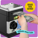KiddieVault - Electronic Money Saving Box with Code, Automatic Bill Feeder, Lights & Sounds for Kids 3-12