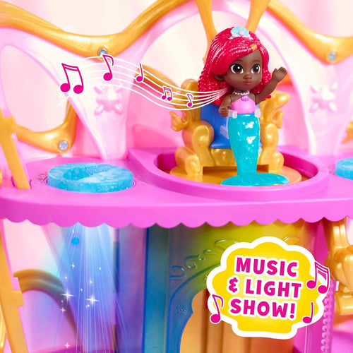 Disney Junior Ariel Deluxe Atlantica Palace Playset and 4-inch Figures, Lights and Sounds, 22-pieces, Bonus Pieces, Kids Toys for Ages 3 Up by Just Play