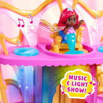 Disney Junior Ariel Deluxe Atlantica Palace Playset and 4-inch Figures, Lights and Sounds, 22-pieces, Bonus Pieces, Kids Toys for Ages 3 Up by Just Play
