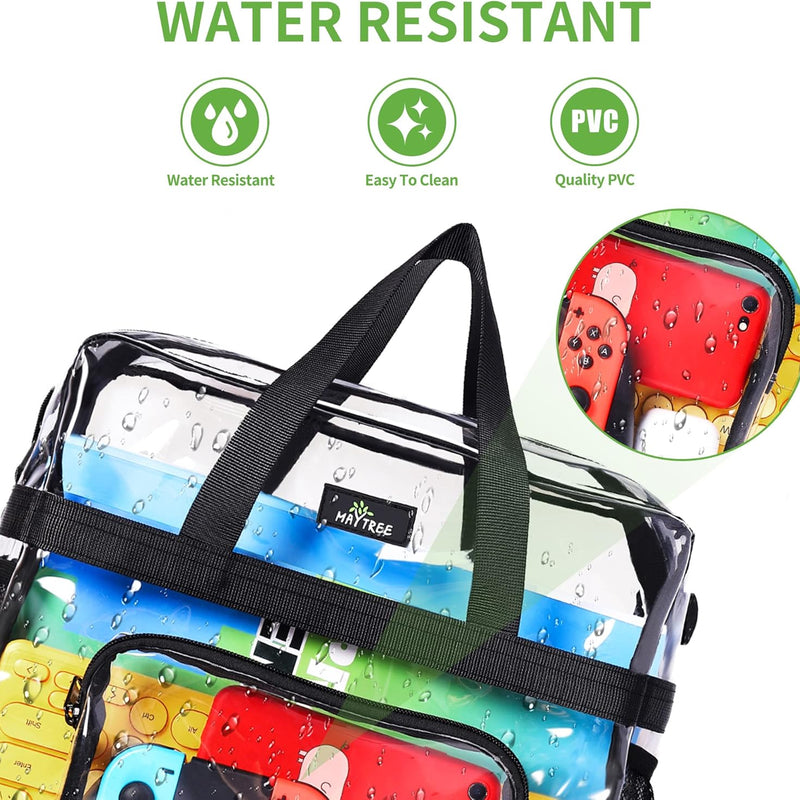 MAY TREE Clear Bag for Stadium Events, 12x5.5x12 Clear Tote Bag for Work | Non-detachable Reinforced Straps, Clear Tote Bag for Work, Sporting Events & Gym, Stadium Approved Transparent Bag