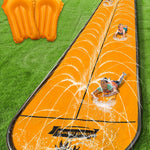 Spring Water Slip and Water Slide, 22ft *2 Lanes Slip Water Slides for Kids Backyards Ages 5-8 8-12 with Sprinkler and Inflatable Bodyboards, Summer Water Fun Toy for Outdoor Lawn Games Play