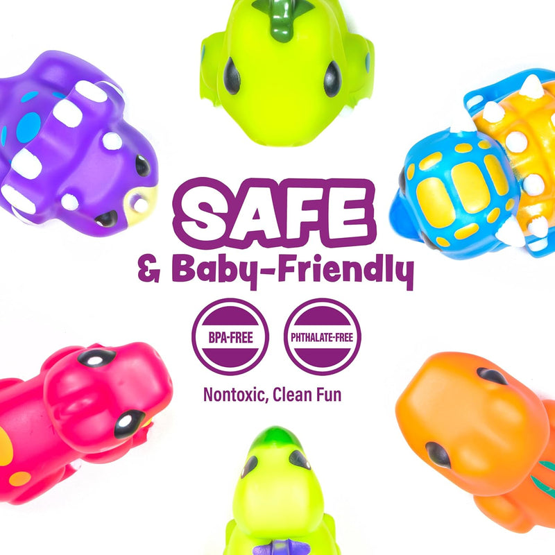 Mold-Free Dinosaur Bath Toys: Soft, Squeezable, and Float on Water for Toddlers