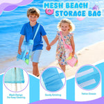 Beach Toys, Creative Sand Toys for Kids Boys and Girls, Sand Castle Building Kit with Stack Castle Buckets, Tools, Mesh Bags, Character Molds for Role Play, Outdoor Toys for Toddlers Kids Ages 3-10