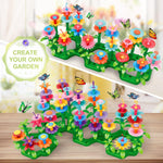 springflower flower garden building kit 148pcs for girls 3-7 years old with storage case