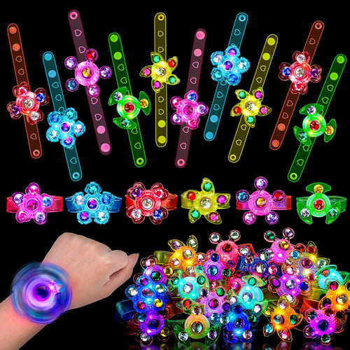 24pcs light up fidget spinner bracelets for kids birthday party favors bulk