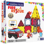 MAGNA-TILES Fire Rescue 27-Piece Magnetic Construction Set, The Original Magnetic Building Brand