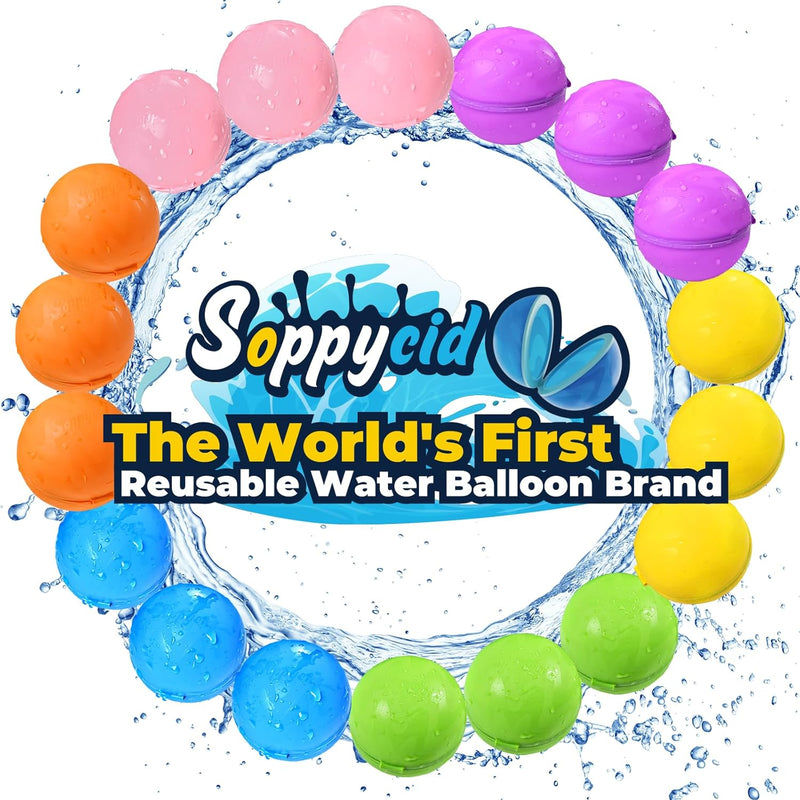 Reusable Water Balloons 12PCS - Summer Water Toys for Pool Beach & Outdoor, Self-Sealing Refillable Water Bombs for Kids Ages 3-14, Magnetic Splash Balls for Kids Fun Games & Activities