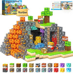 100PCS Magnetic Blocks Building Toys, STEM Learning Sensory Toys for Kids Age 3-5 4-8 5-7 8-12, Gem Cave Adventure Mine Magnet World Craft, Christmas Game Gift for for 3+ Years Old Boys Girls(0.8")
