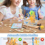 Poraxy STEM Kit for Kids Age 8-10, 6 in 1 Science Kit with Wooden 3D Puzzles and Toys