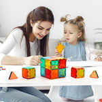 FNJO 100PCS Magnetic Tiles Building Blocks STEM Toy for Kids 3-10 Years Old