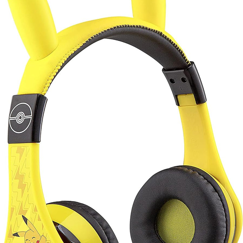 eKids Pokemon Kids Bluetooth Headphones, Wireless Headphones with Microphone Includes Aux Cord, Volume Reduced Kids Foldable Headphones for School, Home, or Travel,Yellow | Volume Reduced and Built-in Microphone