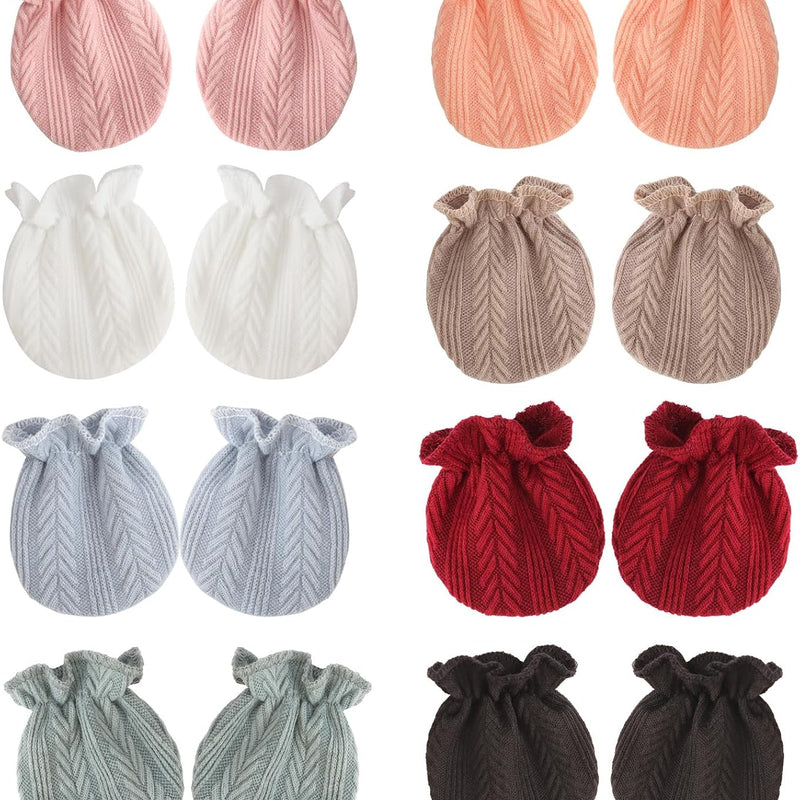 BQUBO Newborn Infant Toddler Mittens No Scratch Cotton Elastic Wrist Gloves Hypoallergenic for 0-6 Months Baby Boys Girls