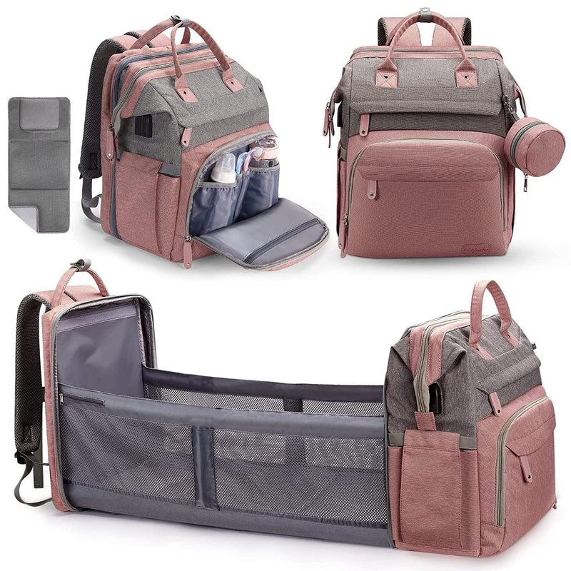 Diaper Bag Backpack, Large Baby Bag with Changing Pad, Thick Padded Back & Straps, Laptop Compartment, Waterproof Travel Backpack with USB Port, Multi-Function for Mom & Dad, Black