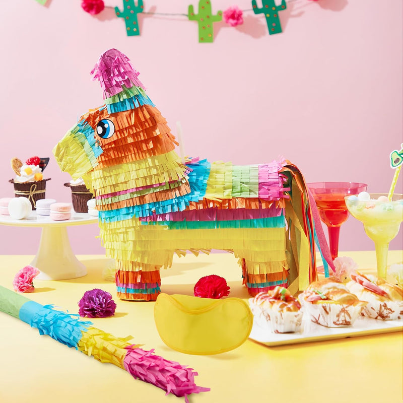 Cinco De Mayo Donkey Pinata Fiesta Decoration with Corrugated Paper Board for Kids and Adults Birthday Party Supplies