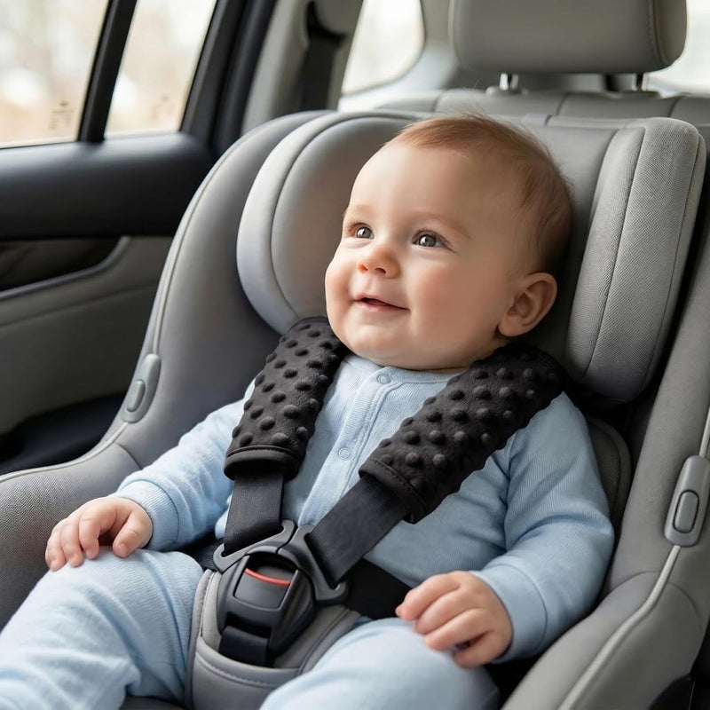 Pro Goleem Car Seat Strap Covers for Babies Soft Car Seat Strap Shoulder Pads for All Car Seats, Stroller, Pushcar, Black