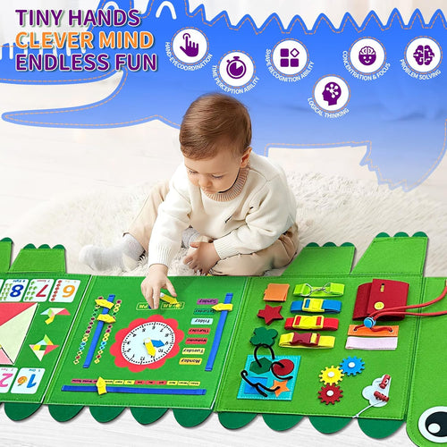 Montessori Busy Board for Toddlers 3-5: Sensory Wall Activity Center for Fine Motor & Cognitive Development