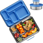 AOHEA Stainless Steel Bento Box Kids, Kids Metal Bento Lunch Box BPA Free Lunch Box Containers 304 Stainless Steel Bento Box for School and Office(Bule)