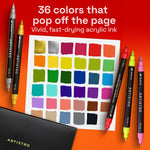 ARTISTRO 36 Acrylic Paint Markers - Paint Pens for Drawing - For Fabric, Rock, Glass, Wood, Molds - Arts & Crafts Gift for Adults, Teens, Kids, Classroom Must Haves & School Supplies
