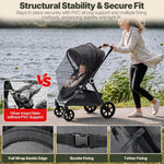 Orzbow Baby Mosquito Net for Stroller, Universal Fit, Breathable, Black | Tear-Resistant Mesh, Insect Barrier w/Travel Bag for Stroller, Car Seat, Bassinet, Cradle, Mini Cribs, Baby Summer Essential