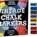 Bandle B. Chalk Markers - 8 Vibrant, Erasable, Non-Toxic, Water-Based, Reversible Tips. For Glass or Chalkboard Markers for Businesses, Restaurants, Liquid Drawing Chalk (Vibrant 6mm)