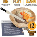 Dan&Darci Dig a Dozen Dino Egg Kit for 3-12 year olds, 12 Eggs & Surprise Dinosaurs, Science STEM Activities - Dinosaur Toys Gift