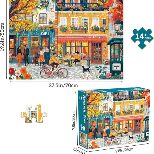 Puzzles for Adults 1000 Pieces, Romantic Street Scene Jigsaw Puzzle with 1:1 HD Poster, Perfect Interlocking No Dust, Stress Relief Ideal Gift for Family Games