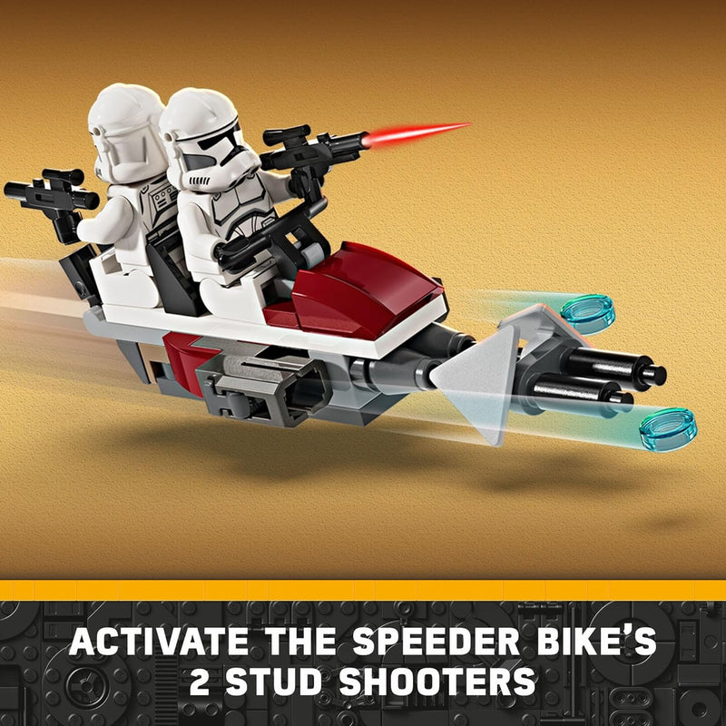 LEGO Star Wars Clone Trooper & Battle Droid Battle Pack, 4 Minifigures, 5 Figures, Speeder Bike, Gift for Kids Aged 7 and Up, 75372