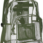 Vorspack Clear Backpack Heavy Duty PVC Transparent Backpack with Reinforced Strap Stitches & Large Capacity for College Workplace Security - Black