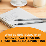 BIC Round Stic Grip Xtra Comfort Black Ballpoint Pens, Medium Point (1.2mm), 36-Count Pack, Perfect Writing Pens With Soft Grip for Superb Comfort and Control