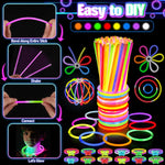 150PCS Glow Party Supplies: Glasses, Headbands, Rings, 100 Glow Sticks for Kids & Adults