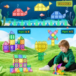 Magnetic Tiles Toddler Toys, Magnetic Building Blocks for Kids Ages 3-12