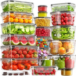 BiuLeon 40 PCS Food Storage Containers with Lids, Microwave/Dishwasher Safe | Airtight, BPA-free, Stackable, Meal Prep, Leakproof, Assorted Sizes, Labels & Pen, Reusable Plastic