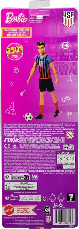 Barbie Careers USSF Soccer Fashion Ken Doll Dressed in Removable Sport-Themed Outfit & Shoes with Accessories