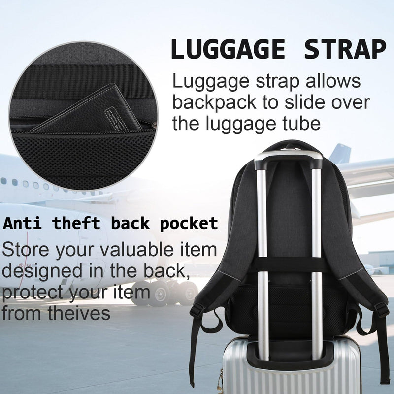 Volher Laptop Backpack,Business Travel Anti Theft Slim Durable Laptops Backpack,Water Resistant College Computer Bag for Women & Men Fits 15.6 Inch Laptop and Notebook - Black