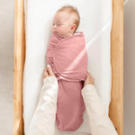 Comfy Cubs Easy Swaddle Blanket, 3 Pk S Velcro Swaddle Blush Mauve Mulberry | 100% Cotton Newborn Wrap for 0-3 Months Infants, with Adjustable Velcro, Breathable and Durable Sleep Sack for Babies