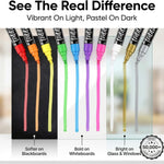 Loddie Doddie Chalk Markers - Pack of 24, 6mm Reversible Tips - Liquid Chalk Pens for Glass Surfaces & Windows - Erasable Pens for Chalkboard Calendar - Non-Toxic Chalkboard Markers