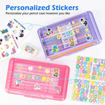 Double Layer Clear Hard Pencil Cases,Plastic Personalized Pencil Box with Snap-Tight Lid for Pen, Pencils, School Office Supplies Marker Crayon Organizer Storage Box,Standard Size (Pink)