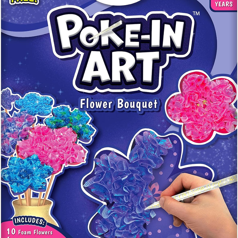 Skillmatics Poke-in Art – Flower Bouquet, Wood Craft Kit, Gift for Kids | Mess-Free, DIY Room Decor, Fine Motor Skills, Pretend Play, Screen-Free Travel Activity, Girls & Boys Ages 4, 5, 6, 7, 8, 9