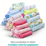 Spasilk Washcloths for Newborn Boys and Girls, Soft Terry Baby Washcloths, Baby Essentials, Ideal, Pink Lines, Pack of 10