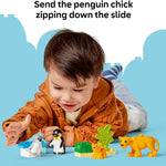 LEGO DUPLO Wild Animal Families Penguins & Lions Building Toy Playset for Preschool Learning and Educational Animal Toy