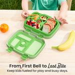 Bentgo Kids Bento-Style 5-Compartment Leak-Proof Lunch Box - Just-Right Portions for Ages 3 to 7, Durable, Drop-Proof, Dishwasher Safe, PFAS & BPA-Free & Made with Food-Safe Materials (Green)